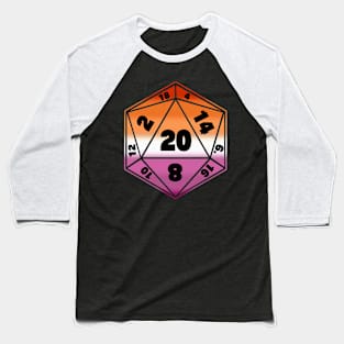 Lesbian Pride Flag DnD Dice Baseball T-Shirt